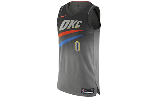 Order Nike x NBA 奧克拉荷馬雷霆 Westbrook #0 球衣 深鋼灰 AH6063-039