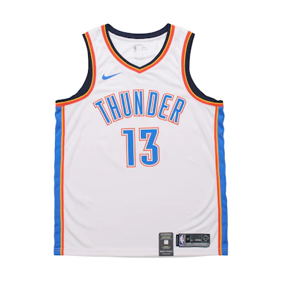 Nike NBA Paul George Association Edition Swingman Thunder Jersey White Mens 864437-104