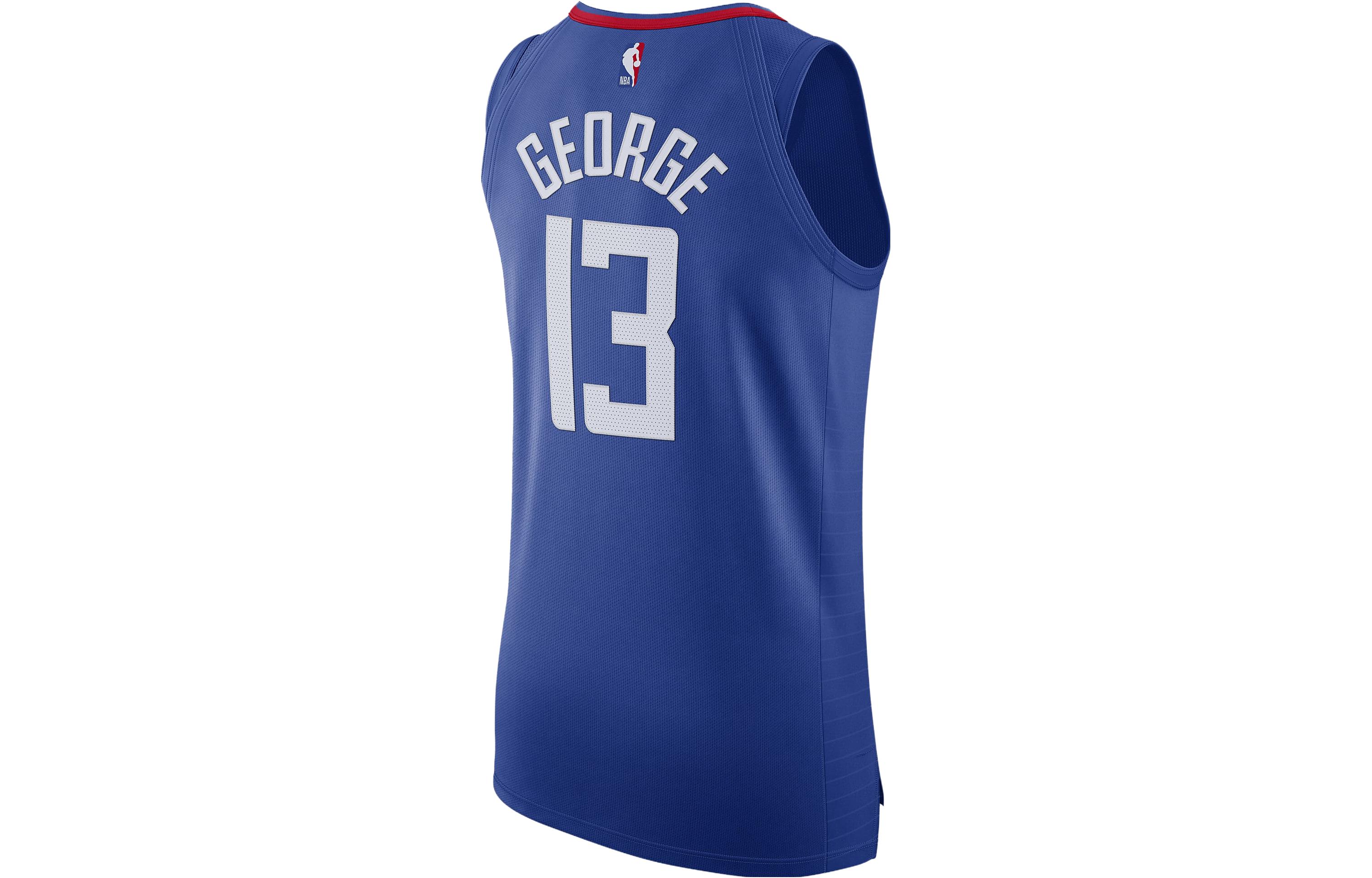 Lookbook Nike x NBA Paul George 快船球員版藍色網眼籃球背心球衣 CW3447-495