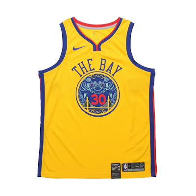 Nike NBA Retro Basketball Jersey Golden State Warriors City Edition Curry 30 Yellow 912101-728