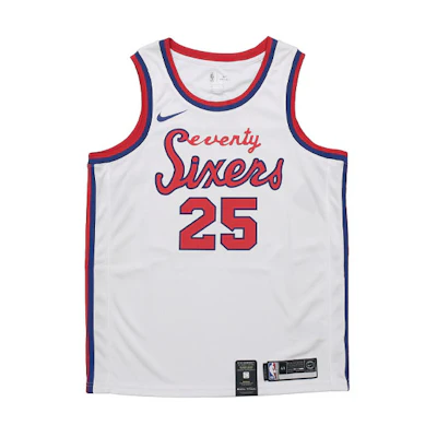 Nike NBA Retro Edition Jersey SW Fan Version 76ers Simmons #25 White (Men's) AV4509-102