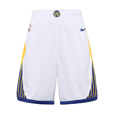 Nike NBA Swingman Golden State Warriors Breathable Basketball Shorts White Men AV4971-100