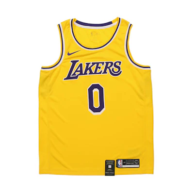 Nike NBA Swingman Jersey 19-20 Lakers Kyle Kuzma #0 Yellow Basketball Tank Top AA7099-735