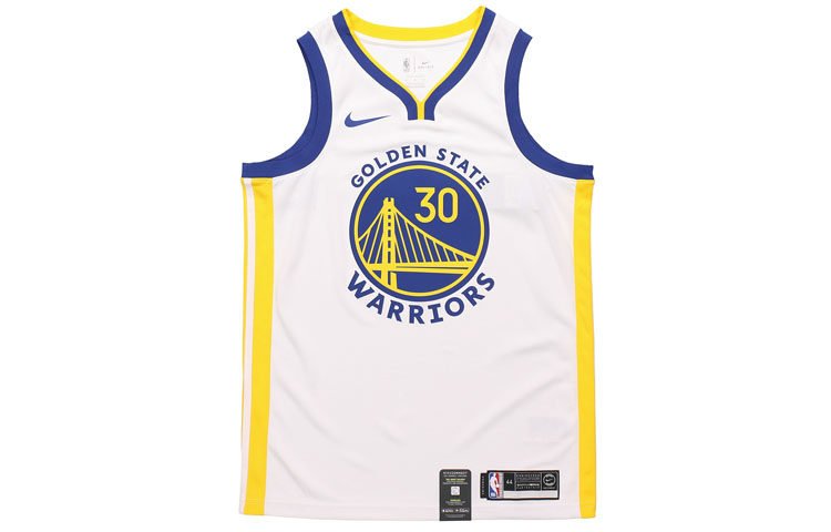 Nike x NBA Swingman Jersey Stephen Curry #30 Warriors White Basketball Vest Men's AV4945-101