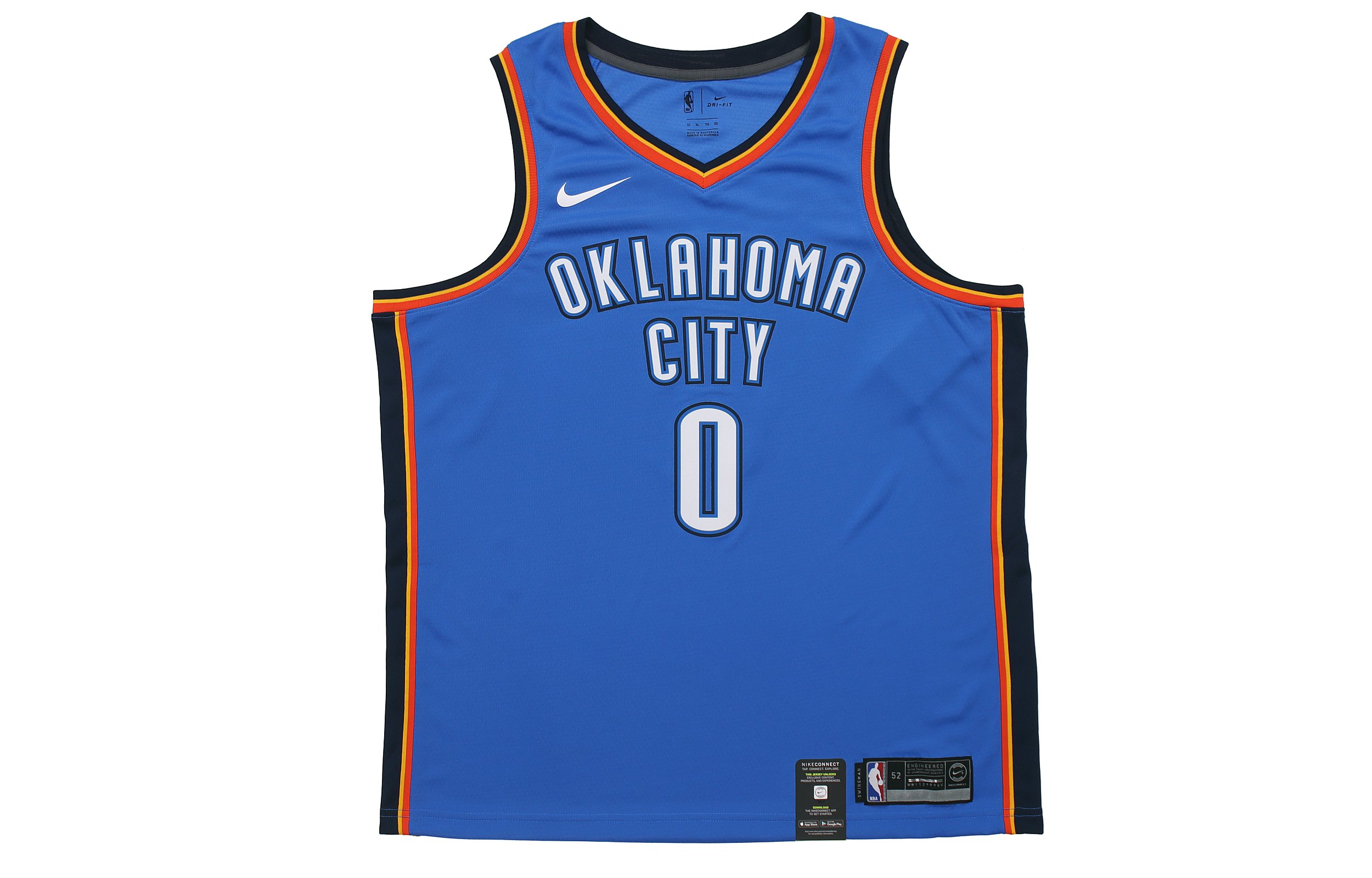 Nike x NBA Swingman Oklahoma City Thunder Russell Westbrook Jersey Signal Blue 864497-403