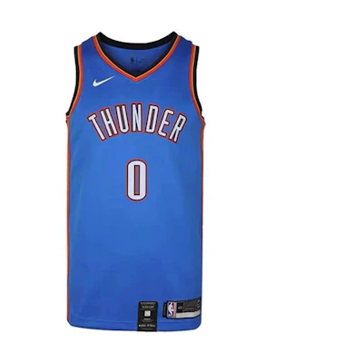 Nike NBA Thunder City Edition 19-20 Westbrook #0 Jersey Blue Men's Basketball Tank AV4955-403