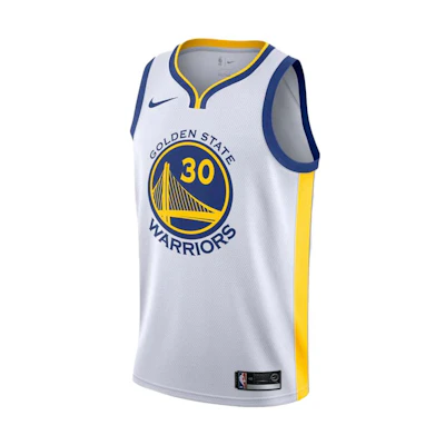 Nike NBA Warriors Stephen Curry #30 Fan Edition Retro Jersey White Mens 864417-100