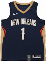 Nike x NBA Zion Williamson Pelicans Jersey Fan Edition Men's Navy Blue #1 864493-427 Nike x NBA Zion Williamson Pelicans Jersey Fan Edition Men's Navy Blue #1 864493-427