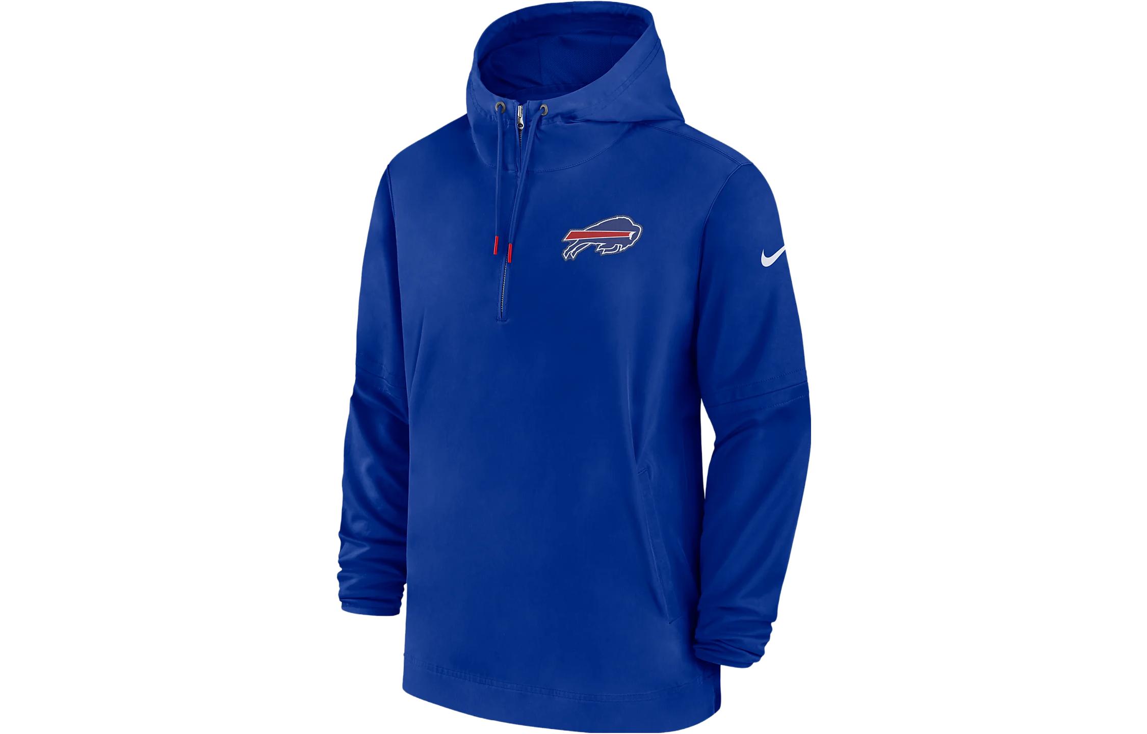Nike NFL 1/2-Zip Hooded Jacket Blue Pullover with Logo Print 00MI4DA81-EU6