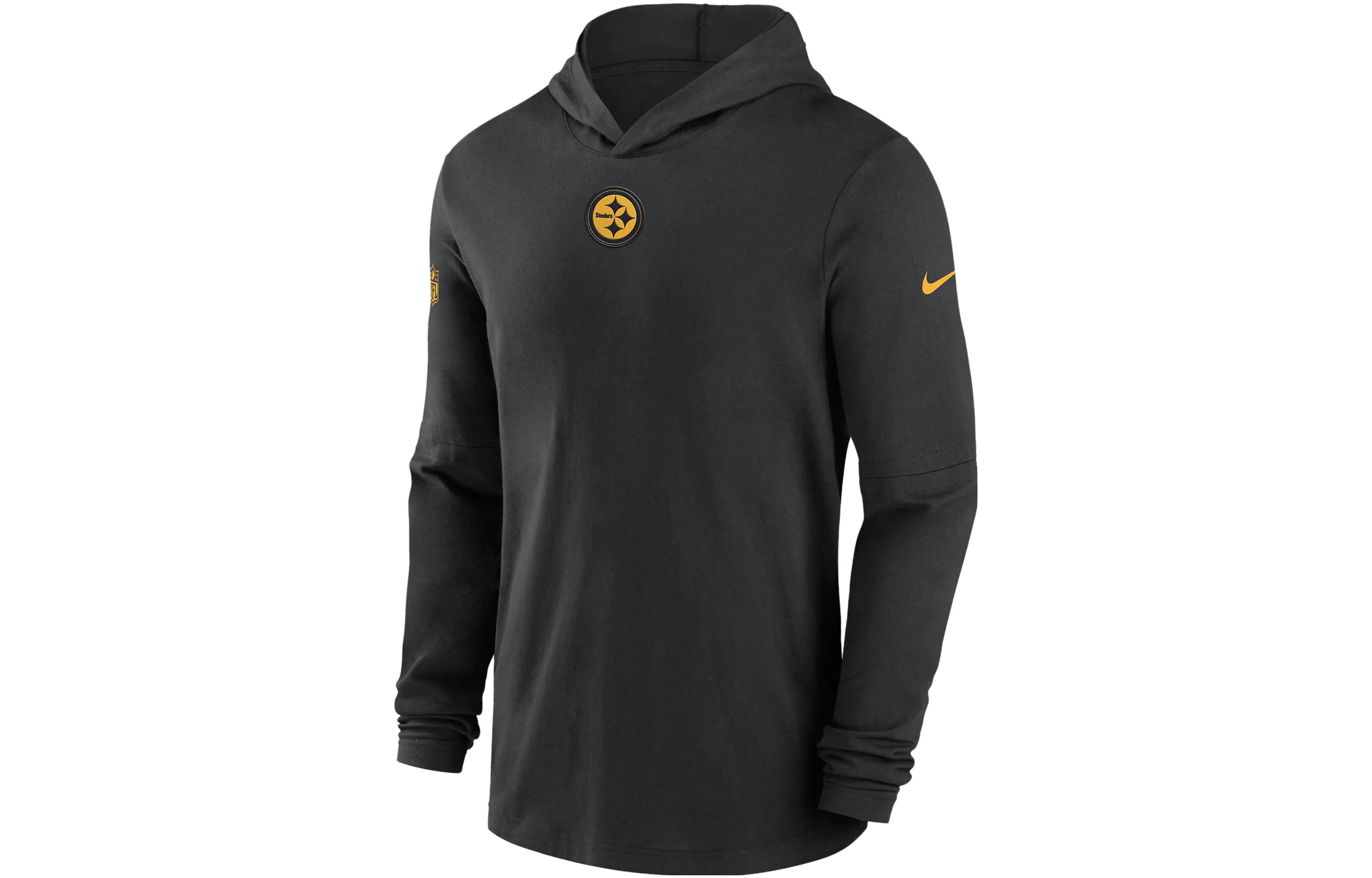 Nike NFL Black Long-Sleeve Hooded Sweatshirt with Logo Print 00MQ00A7L-PKB