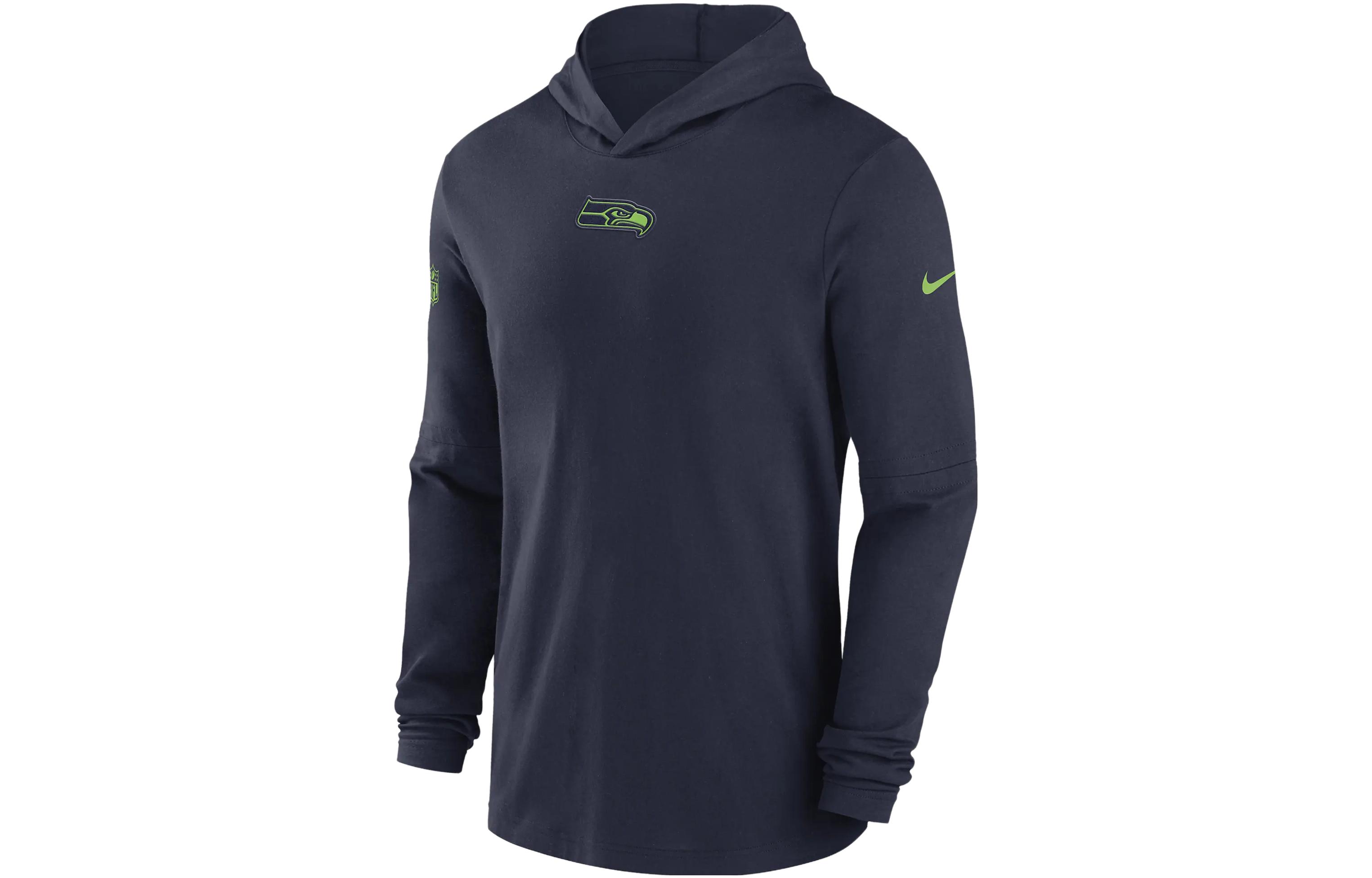 Nike NFL Blue Long-Sleeve Hooded Sweatshirt with Logo Print 00MQ41S78-PKB