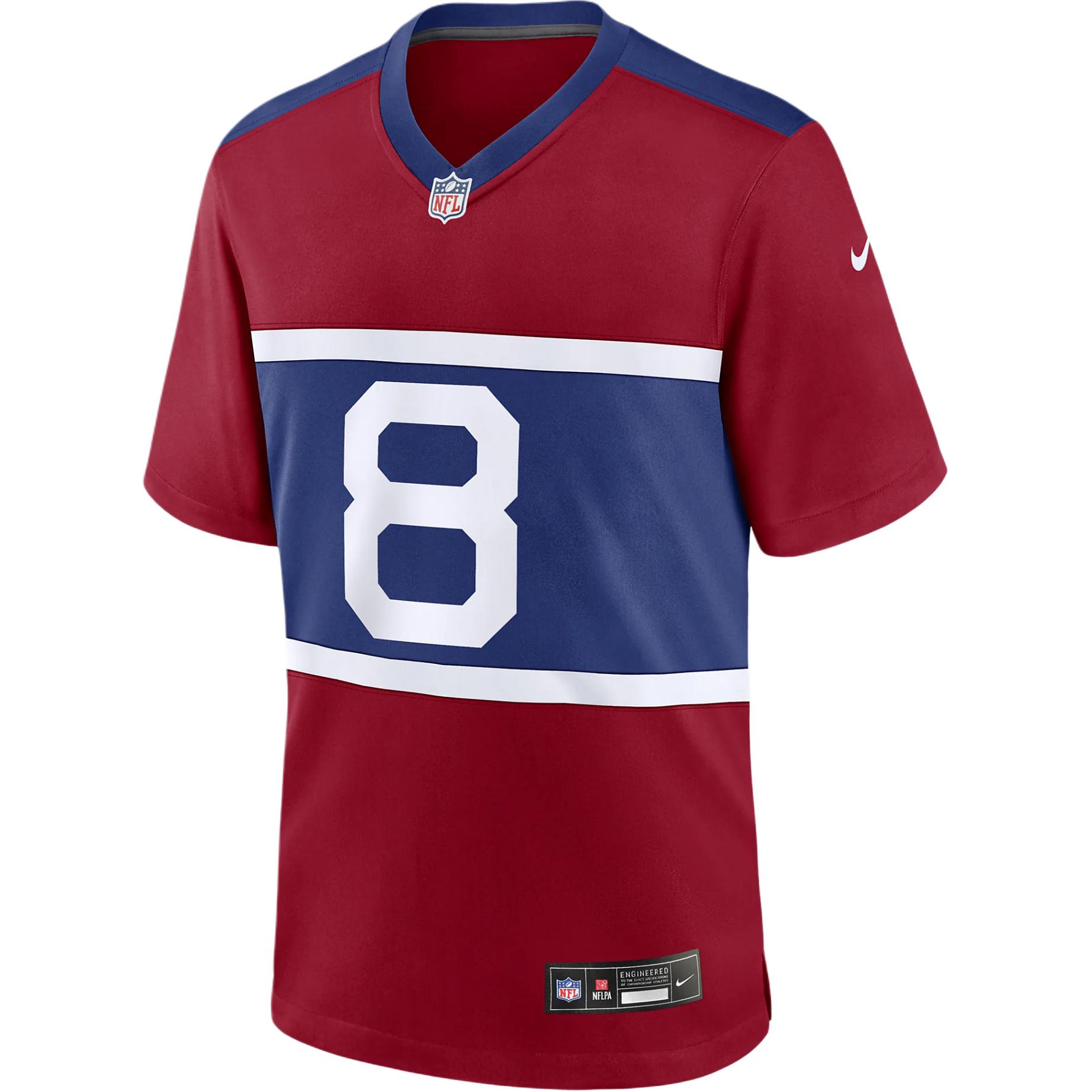 Nike x NFL Daniel Jones NY Giants Red V-Neck Football Jersey Mens Red 67NM0AAL8IF-007