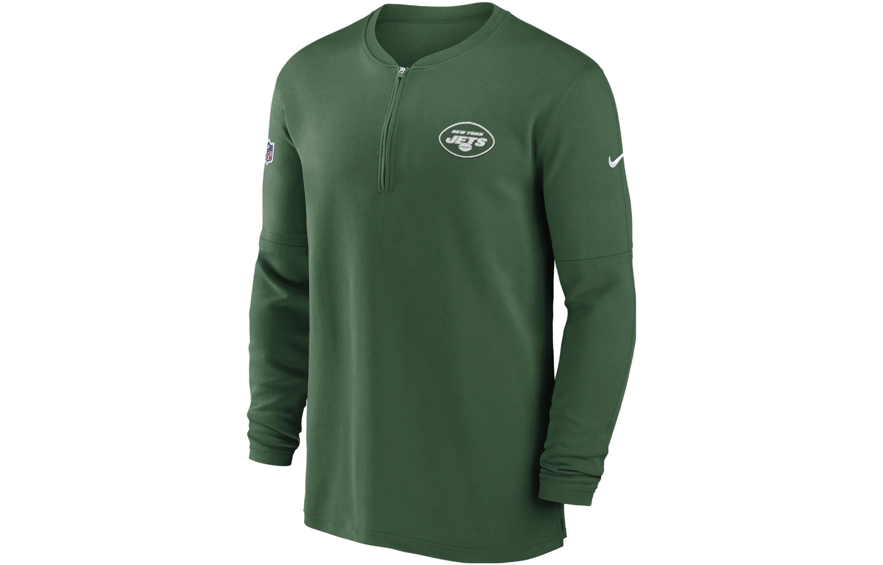 Nike NFL Dri-Fit New York Jets Sideline Logo Print Green Sweatshirt 00MF3PC9Z-0BV