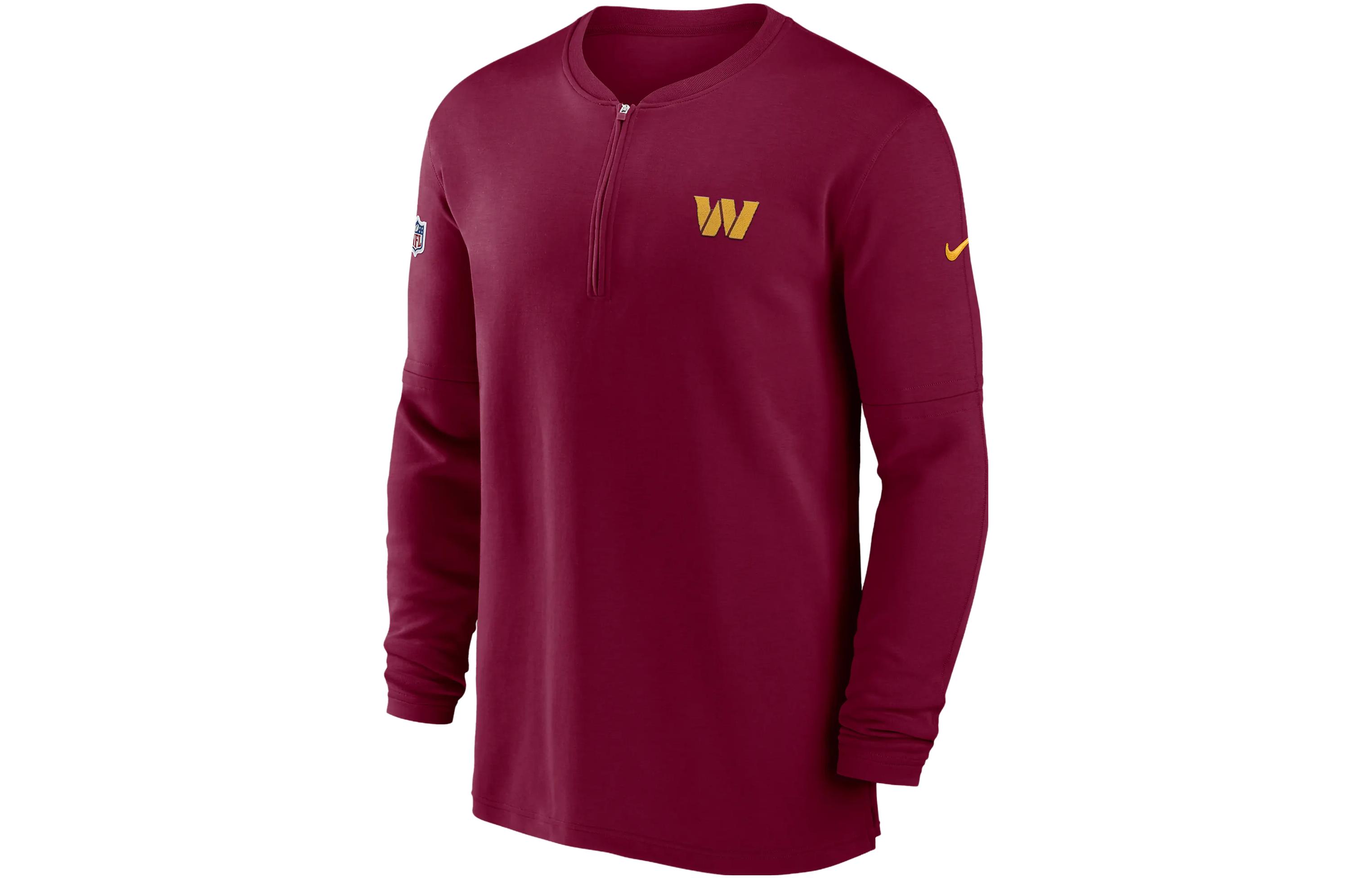 Nike x NFL Dri-Fit Washington Commanders Sideline Logo Long Sleeve Crew Red Mens 00MF67P9E-0BV