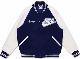 Nike x Nigo FW24 Logo Long-Sleeve Button Jacket Unisex Blue White. FV5670-492 Nike x Nigo FW24 Logo Long-Sleeve Button Jacket Unisex Blue White. FV5670-492