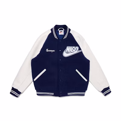 Nike Nigo FW24 Logo Long-Sleeve Button Jacket Unisex Blue White. FV5670-492