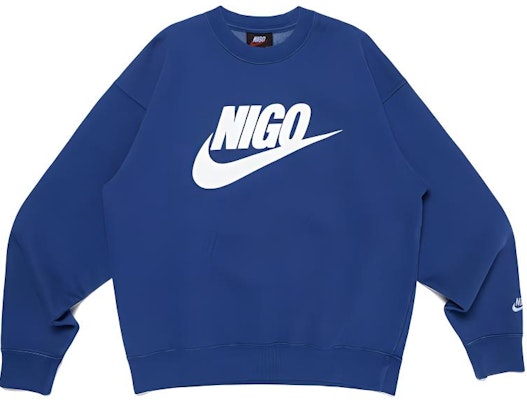 Nike x Nigo FW24 Retro Logo Crewneck Navy Sweatshirt Unisex Long Sleeve. FV5941-492 Order Nike x Nigo FW24 Retro Logo Crewneck Navy Sweatshirt Unisex Long Sleeve. FV5941-492