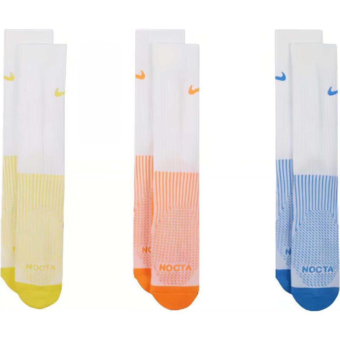 Nike x NOCTA FW23 Dri-Fit Striped Logo Print Crew Socks (3 Pairs). DD9240-910