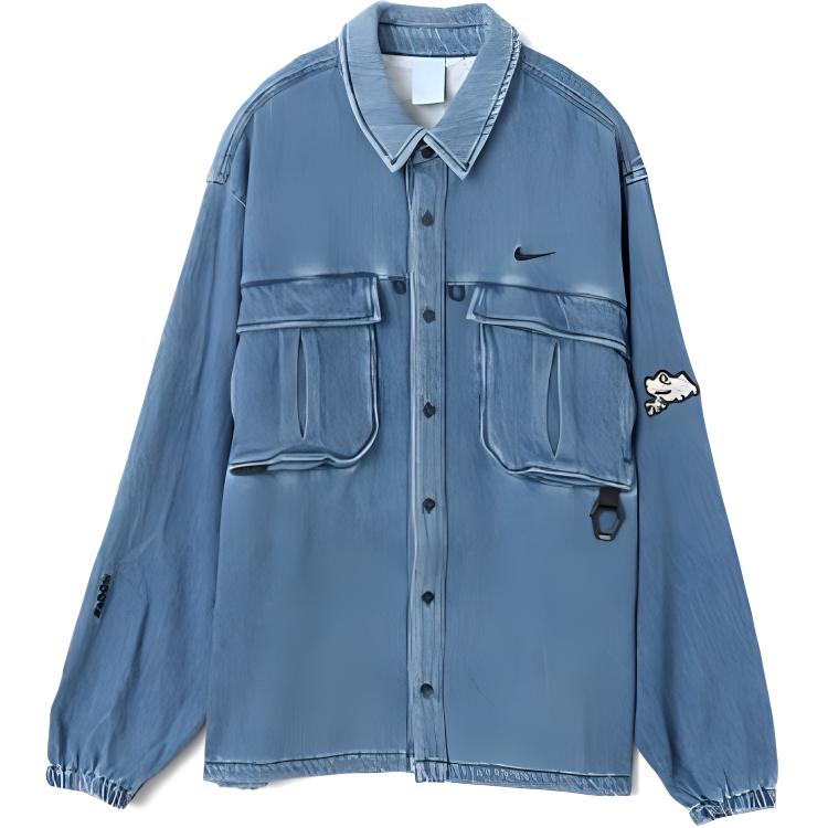 Nike NOCTA FW24  Blue Denim Jacket with Single-Breasted Collar. FZ3260-486