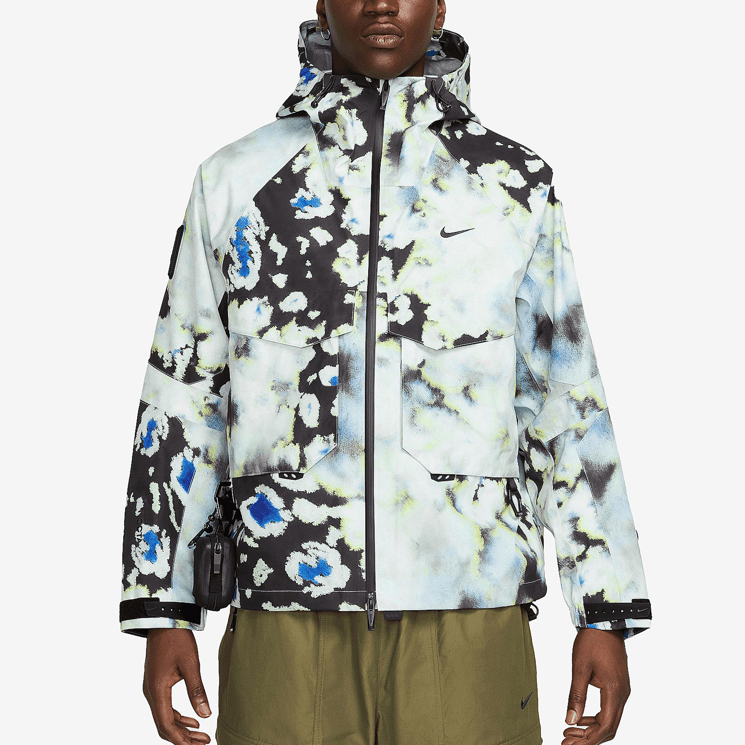 Shop Nike x Nocta FW24  Opal Blur Logo Embroidered Soft Hoodie Jacket Beige. FV1931-107