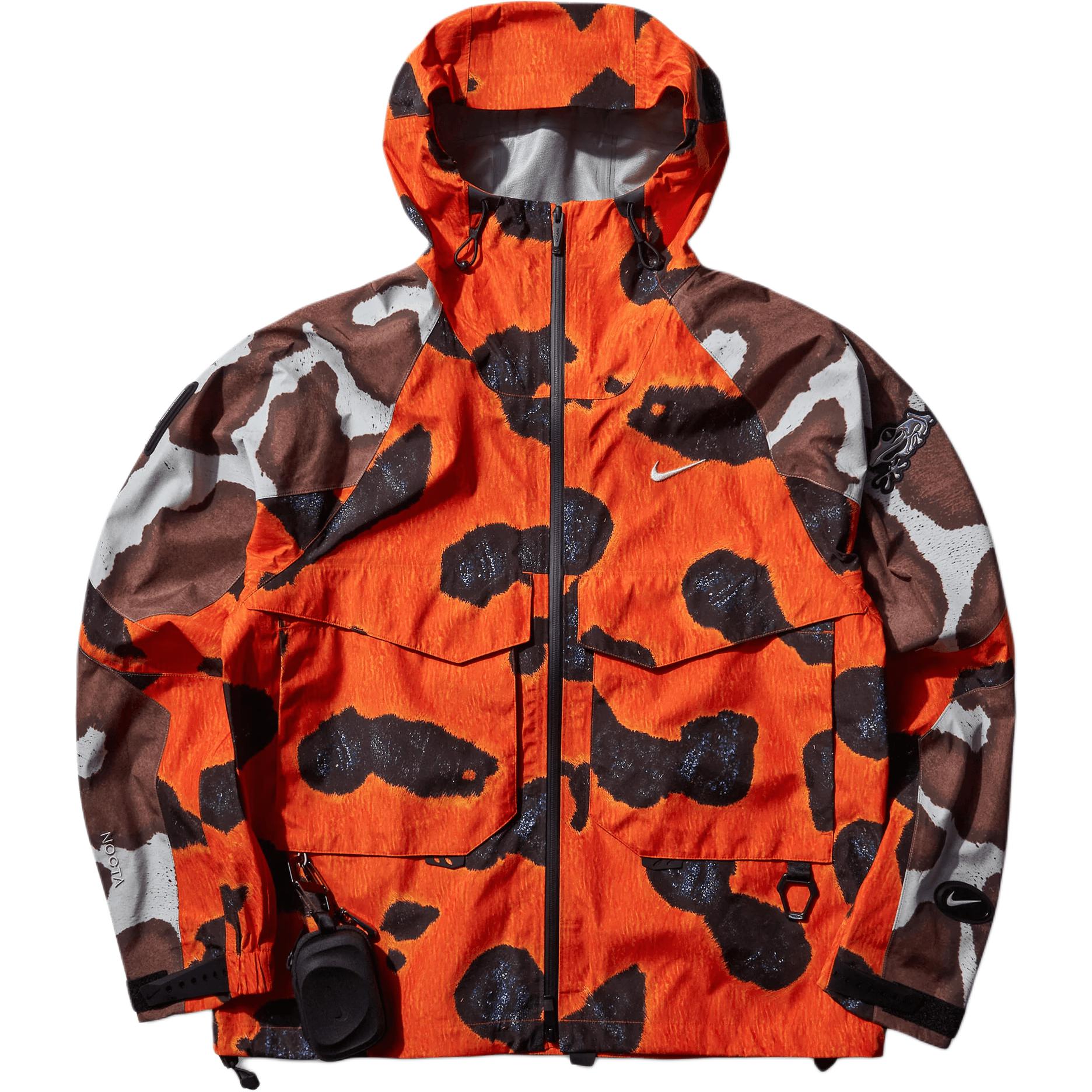 Nike x Nocta FW24 Mens Logo Embroidered Orange Brown Multi-Pocket Hooded Jacket FZ3253-819