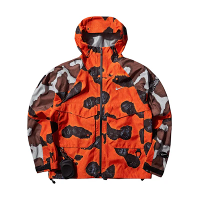 Nike Nocta FW24 Mens Logo Embroidered Orange Brown Multi-Pocket Hooded Jacket FZ3253-819