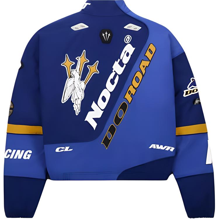 Lookbook Nike x NOCTA SS24 Blue Letter Print Retro Outdoor Jacket Unisex Casual Wear. FD2195-455