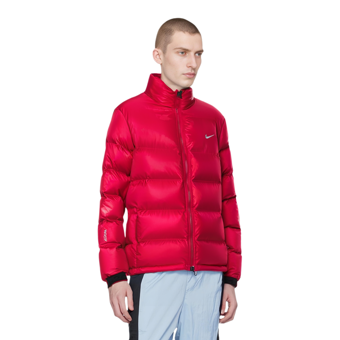 Details for Nike x NOCTA Sunset Puffer Jaket Merah Logo Kerah Tinggi Coat Quilted. DO2783-657