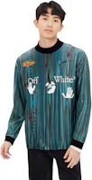 Shop Nike x Off-White™ 藍色復古足球標誌長袖T恤衛衣 (美國). DN1700-411