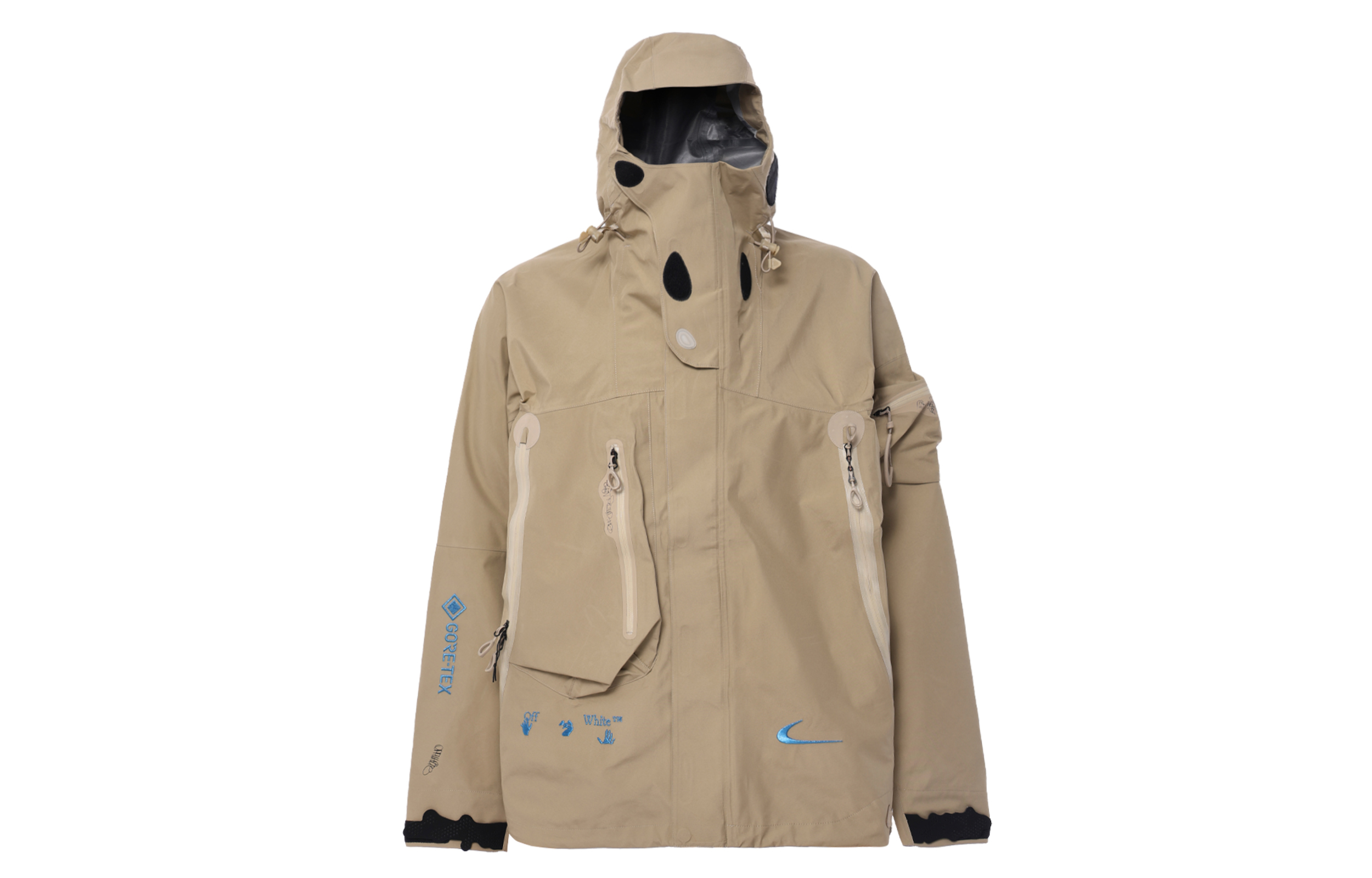 Buy Nike x Off-White 標誌連帽軟殼外套 卡其色 男女聯名款 DQ6457-247