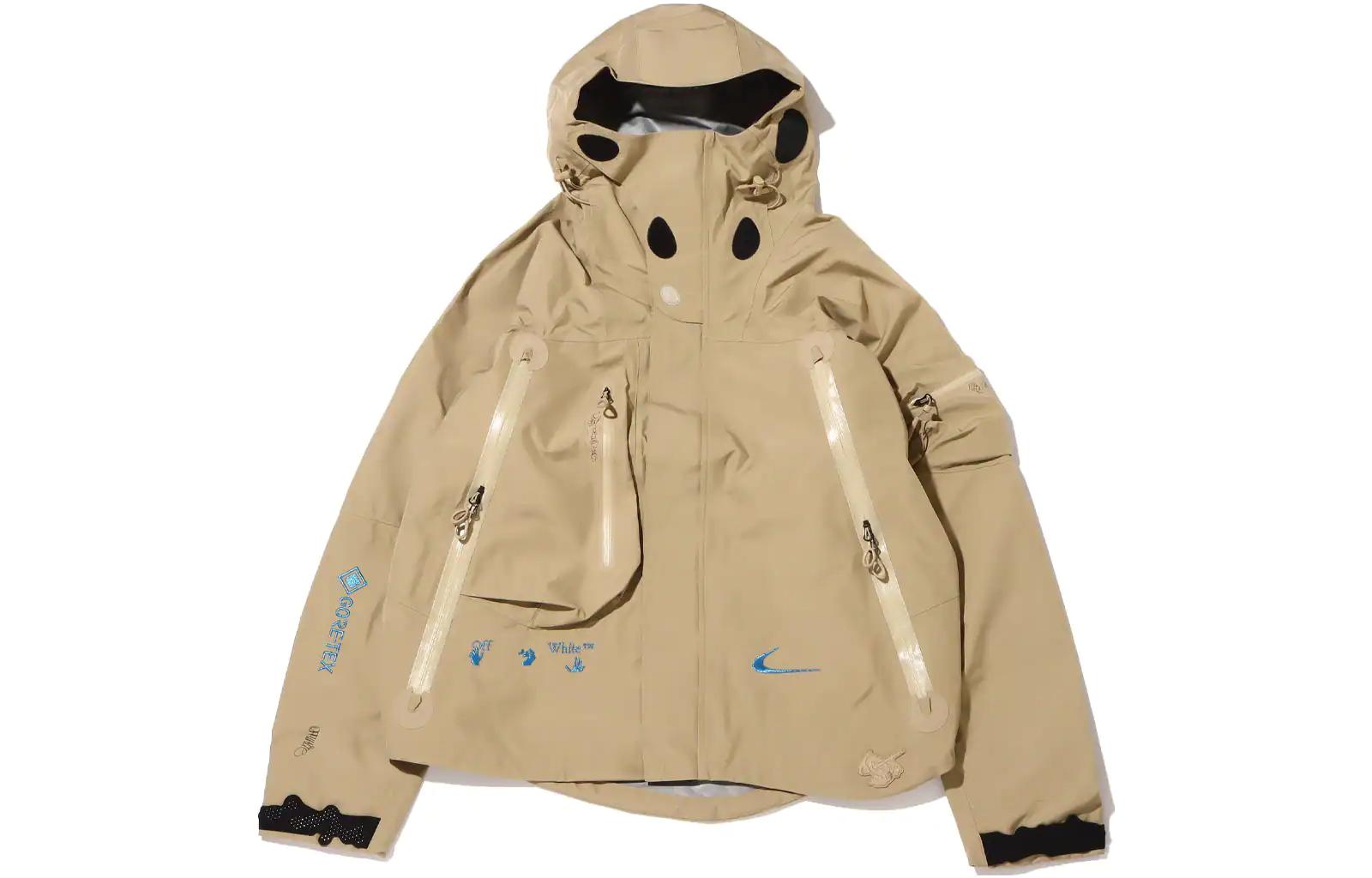 Order Nike x Off-White 標誌連帽軟殼外套 卡其色 男女聯名款 DQ6457-247