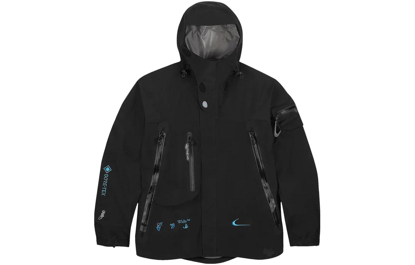 Nike OFF-WHITE Logo Print Utility Hooded Jacket Black ( US Version) DQ6456-010