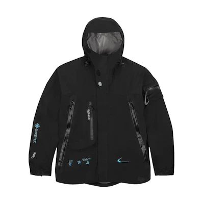 Nike OFF-WHITE Logo Print Utility Hooded Jacket Black ( US Version) DQ6456-010