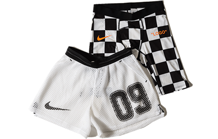 Order Nike x OFF-WHITE White Numeric Pattern 2-in-1 Sports Shorts AQ3612-100