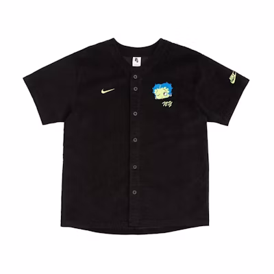 Nike Olivia Kim Corduroy Baseball Jersey Black