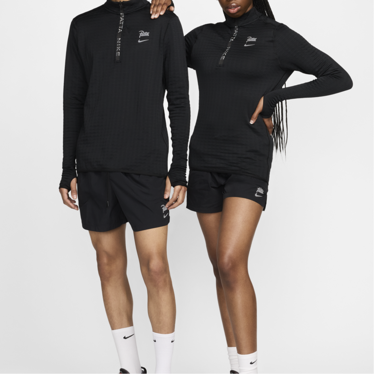 Details for Nike x Patta SS24 Baju Sejuk Unisex Hitam Half-Zip Logo Asian Fit FJ3070-010