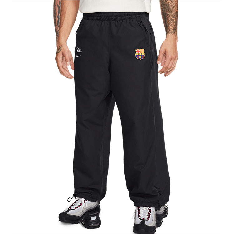 Shop Nike x Patta x Barcelona FW23 Celana Training Logo Bordir Pria Hitam FQ4278-010