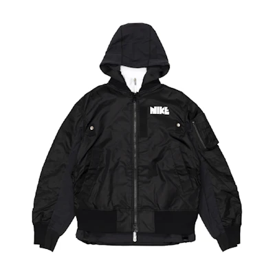 Nike Sacai Double-Layer Colorblock Hooded Jacket Black US Edition. CV5732-010