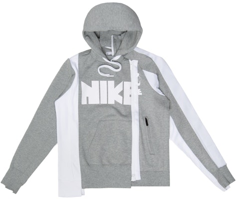 Nike x Sacai Double Zip Hoodie Dark Grey Heather/White Buy Nike x Sacai Double Zip Hoodie Dark Grey Heather/White