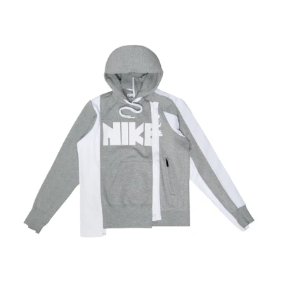 Nike Sacai Double Zip Hoodie Dark Grey Heather/White