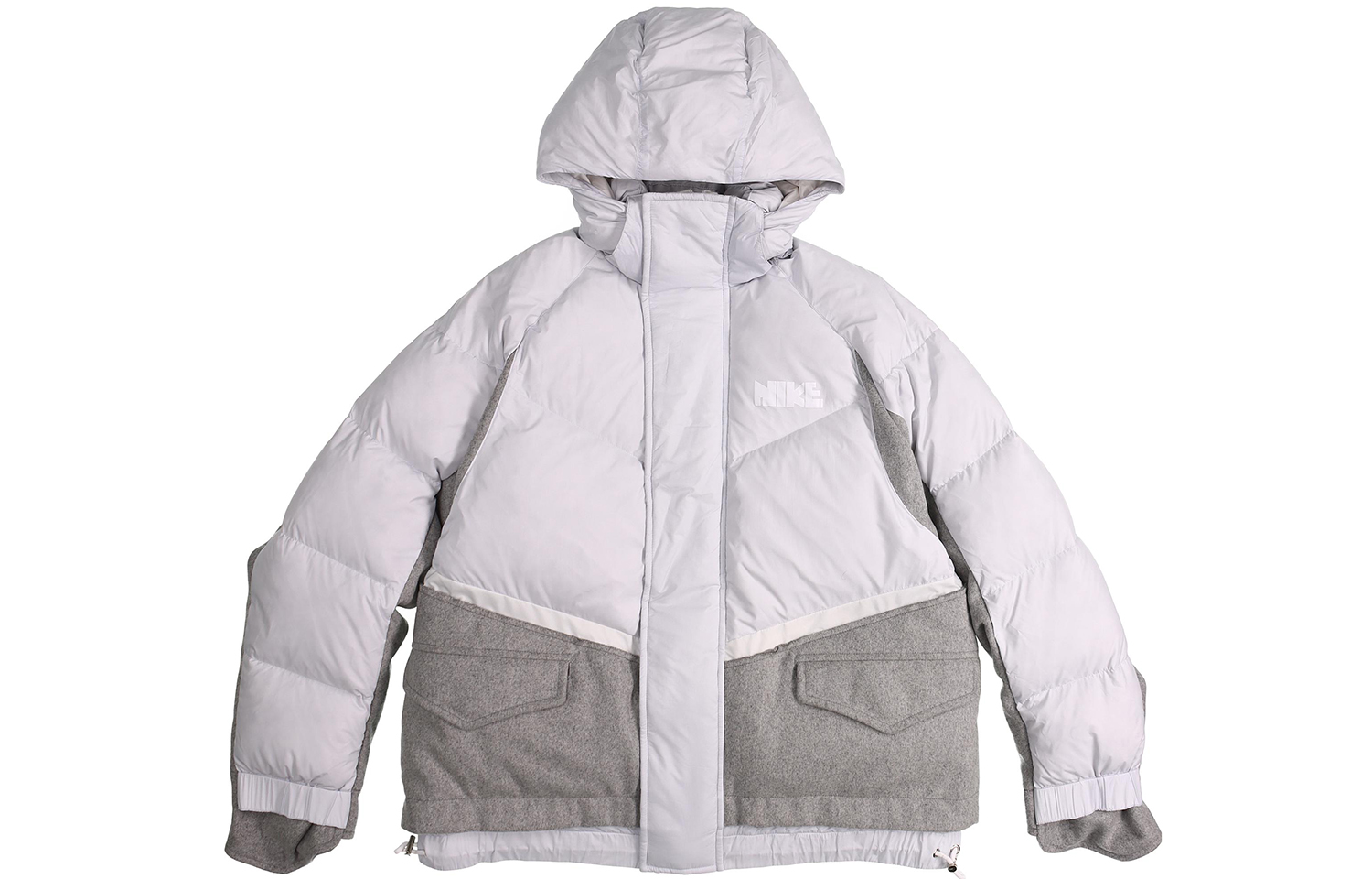 Order Nike x Sacai 寬鬆拼接羽絨外套 冬季純白金 CT3269-043