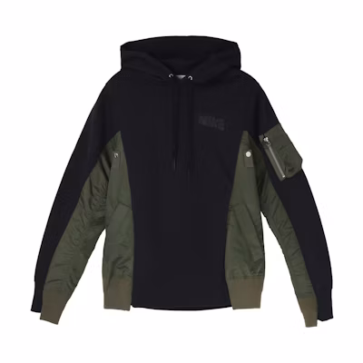 Nike Sacai Olive Green Multi-Pocket Pullover Hoodie Unisex CW2419-475