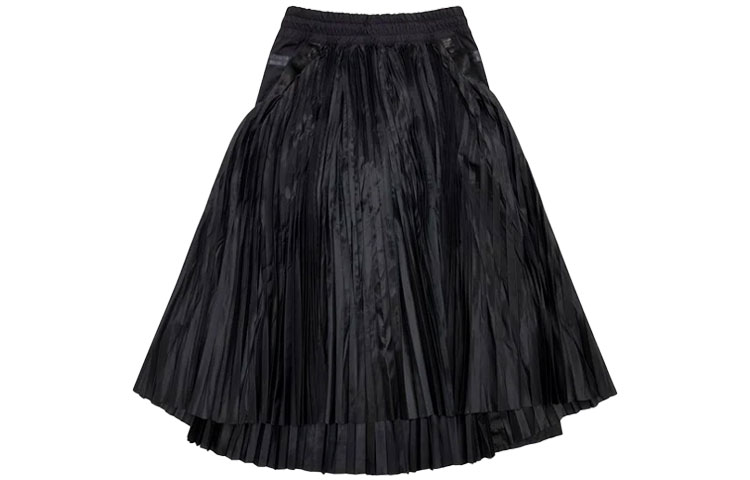 Nike x Sacai Pleated Mid-Waist Wide Sports Skirt with Built-In Shorts Black Asia Edition CZ4683-010
