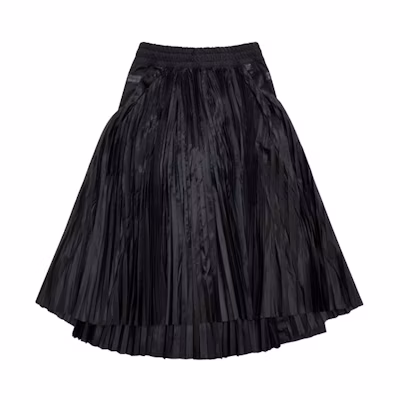 Nike Sacai Pleated Mid-Waist Wide Sports Skirt with Built-In Shorts Black Asia Edition CZ4683-010