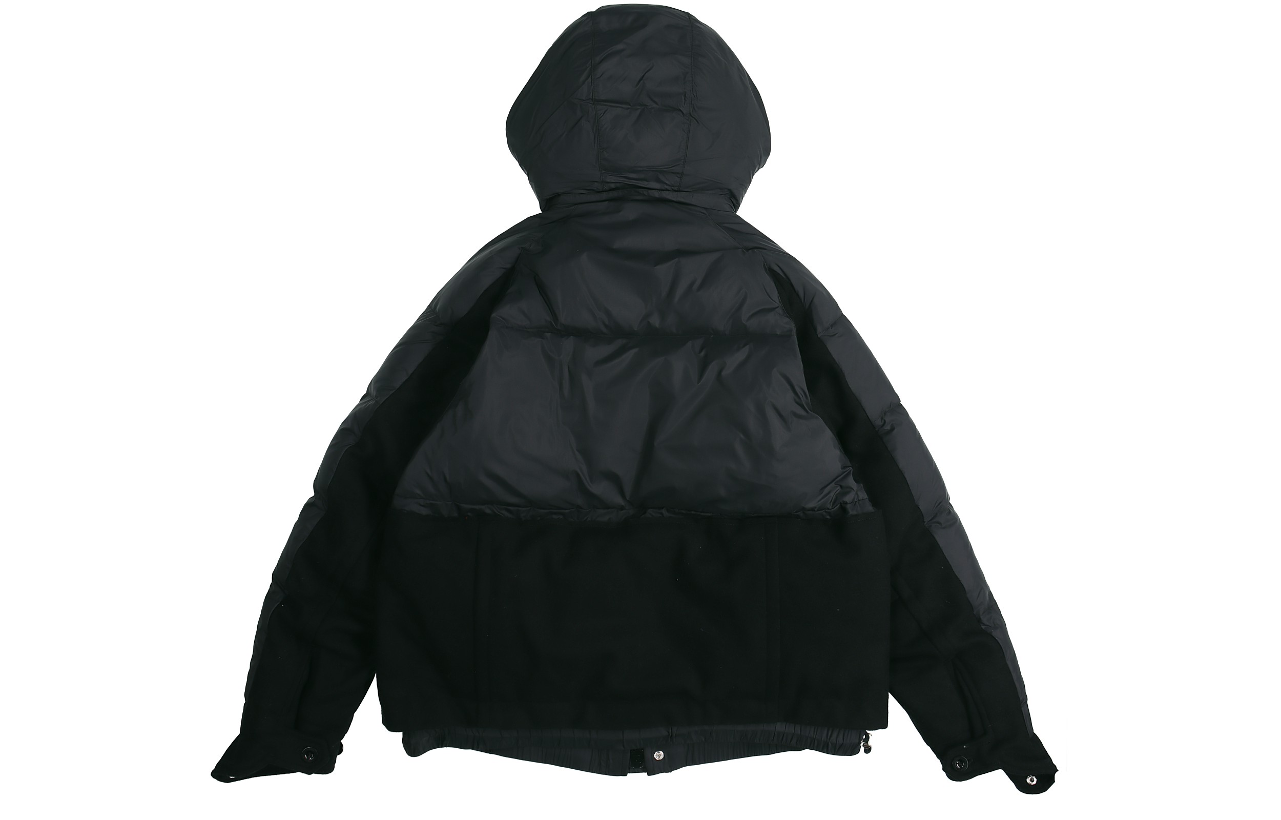 Lookbook Nike x Sacai Winter Black Hooded Parka Down Jacket Fusion Style CT3269-010