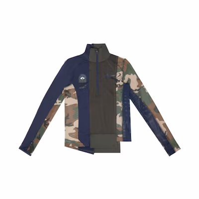 Nike Sacai Women's Half Zip Running Jacket Sequoia/Obsidian