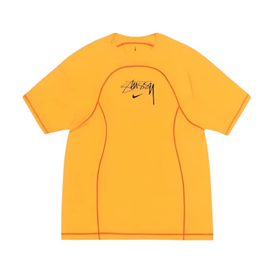 Nike Stüssy Collab Oversized Yellow Crewneck T-Shirt Unisex FZ5756-717