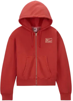 耐克x Stüssy红色抓绒拉链连帽衫男女同款休闲运动夹克 FJ9162-642 Order 耐克x Stüssy红色抓绒拉链连帽衫男女同款休闲运动夹克 FJ9162-642