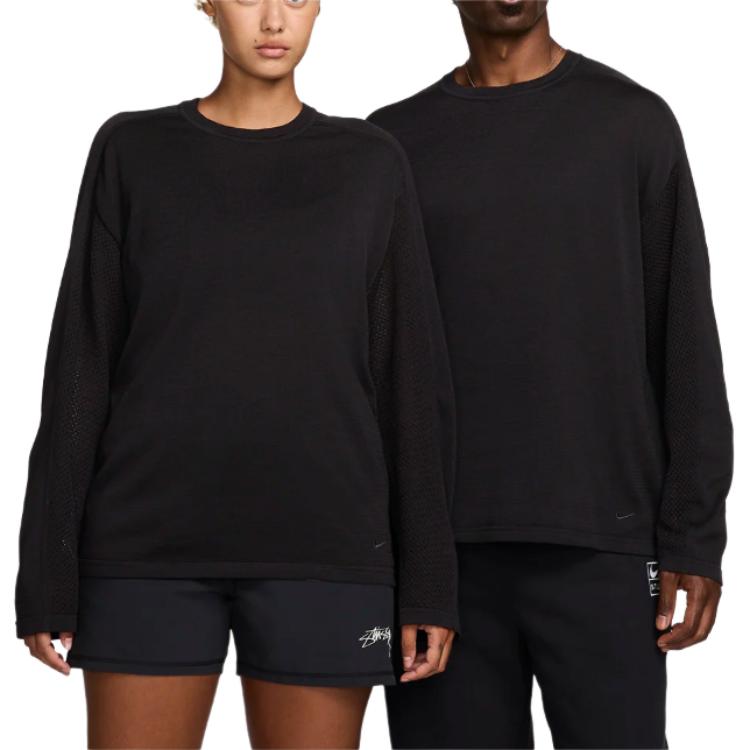 Nike Stussy Black Crewneck Unisex Knit Long Sleeve Pullover Sweater. HF3899-010 圖 4
