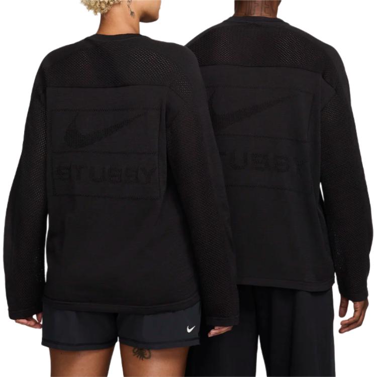 Nike Stussy Black Crewneck Unisex Knit Long Sleeve Pullover Sweater. HF3899-010 圖 5
